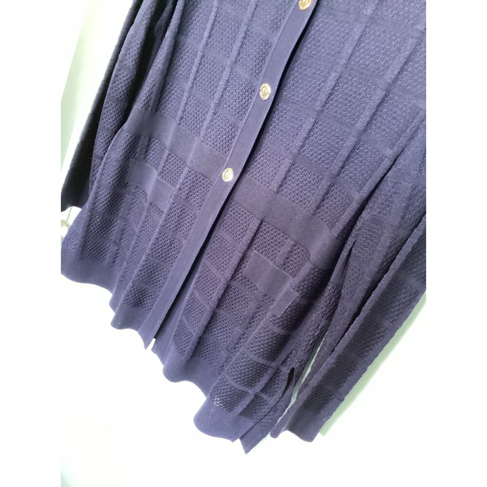 Ming Wang Women's Long Sleeve Knit Windowpane Button Front Jacket Blue Size XL‎ - Picture 3 of 9